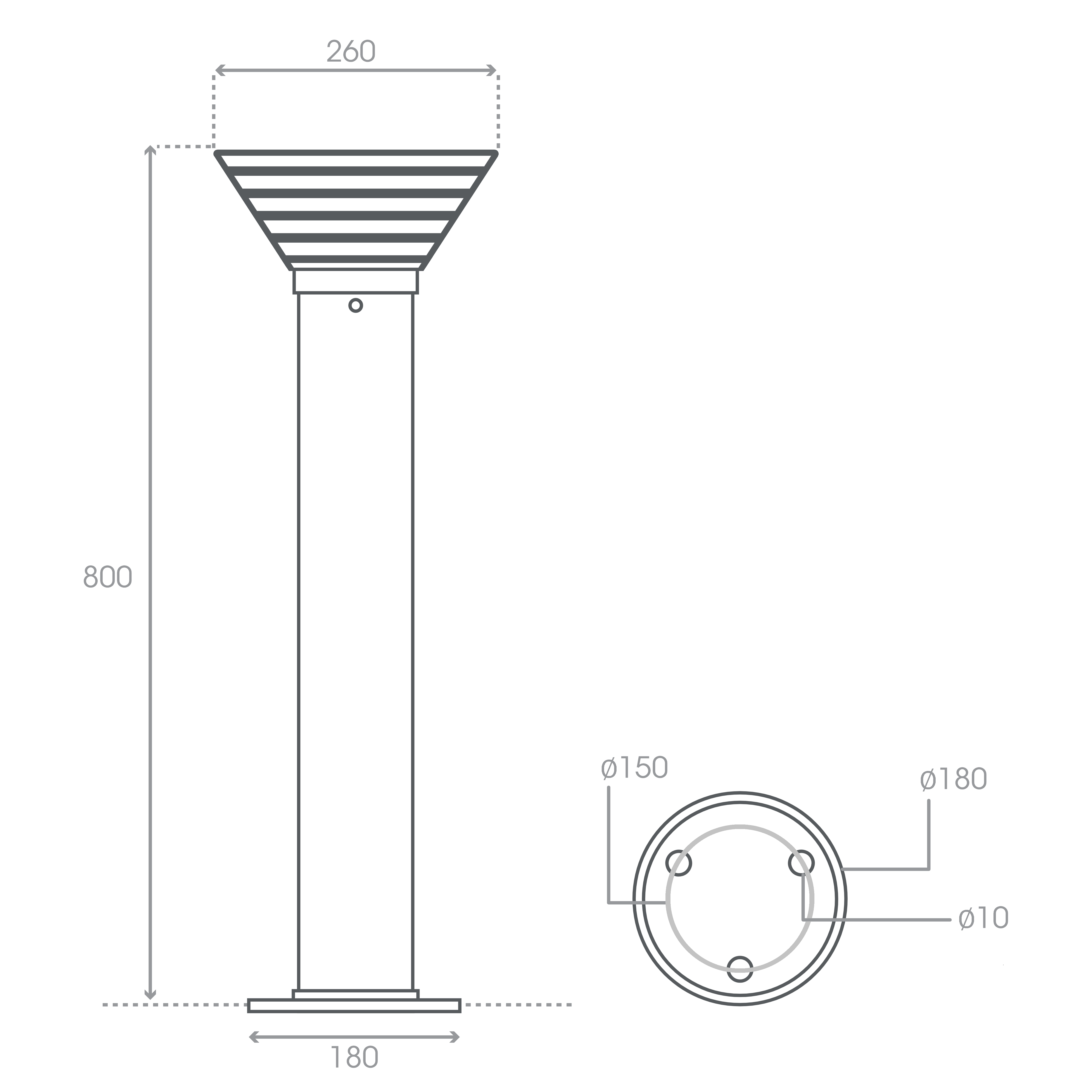 LED TRINITY SOLAR BOLLARD